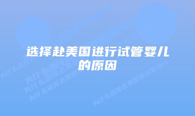 选择赴美国进行试管婴儿的原因插图 选择赴美国进行试管婴儿的原因
