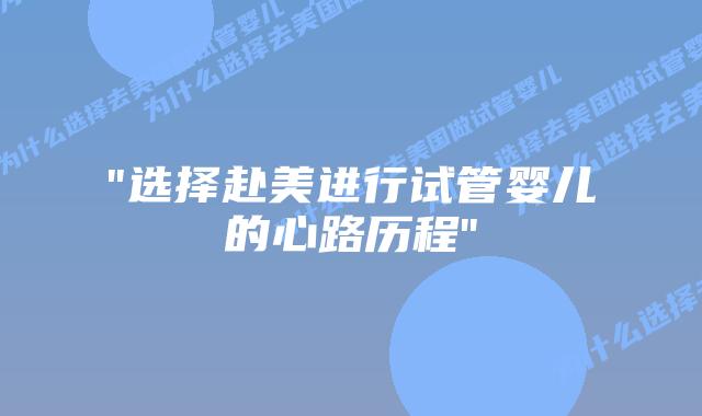 “选择赴美进行试管婴儿的心路历程”插图 “选择赴美进行试管婴儿的心路历程”插图