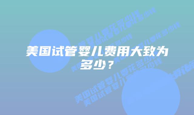 美国试管婴儿费用大致为多少？