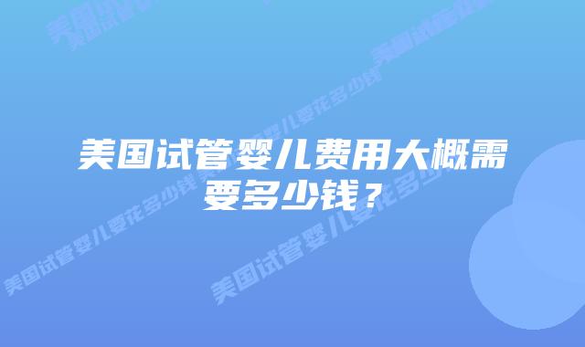 美国试管婴儿费用大概需要多少钱？