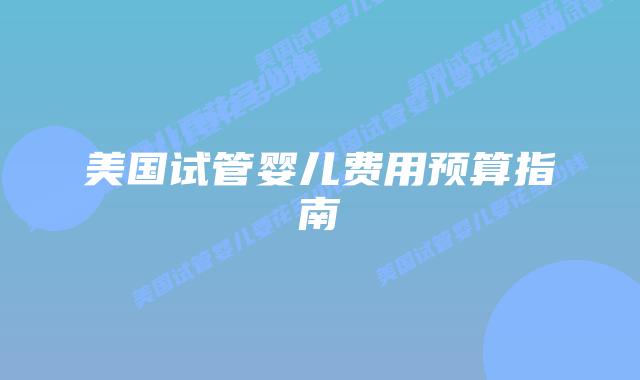 美国试管婴儿费用预算指南插图 美国试管婴儿费用预算指南